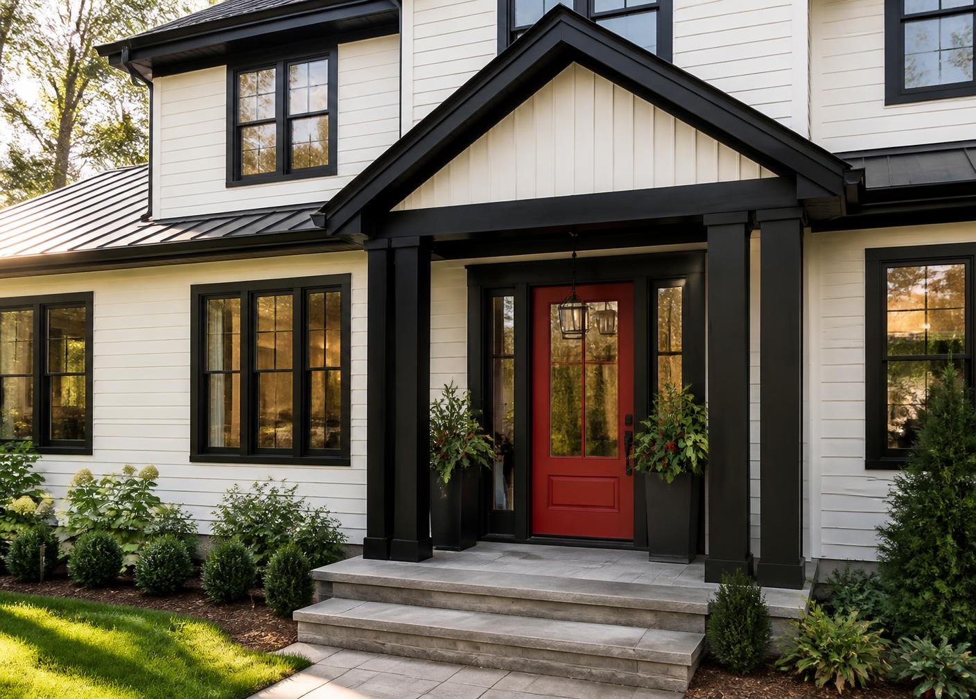 Freshly painted home exterior